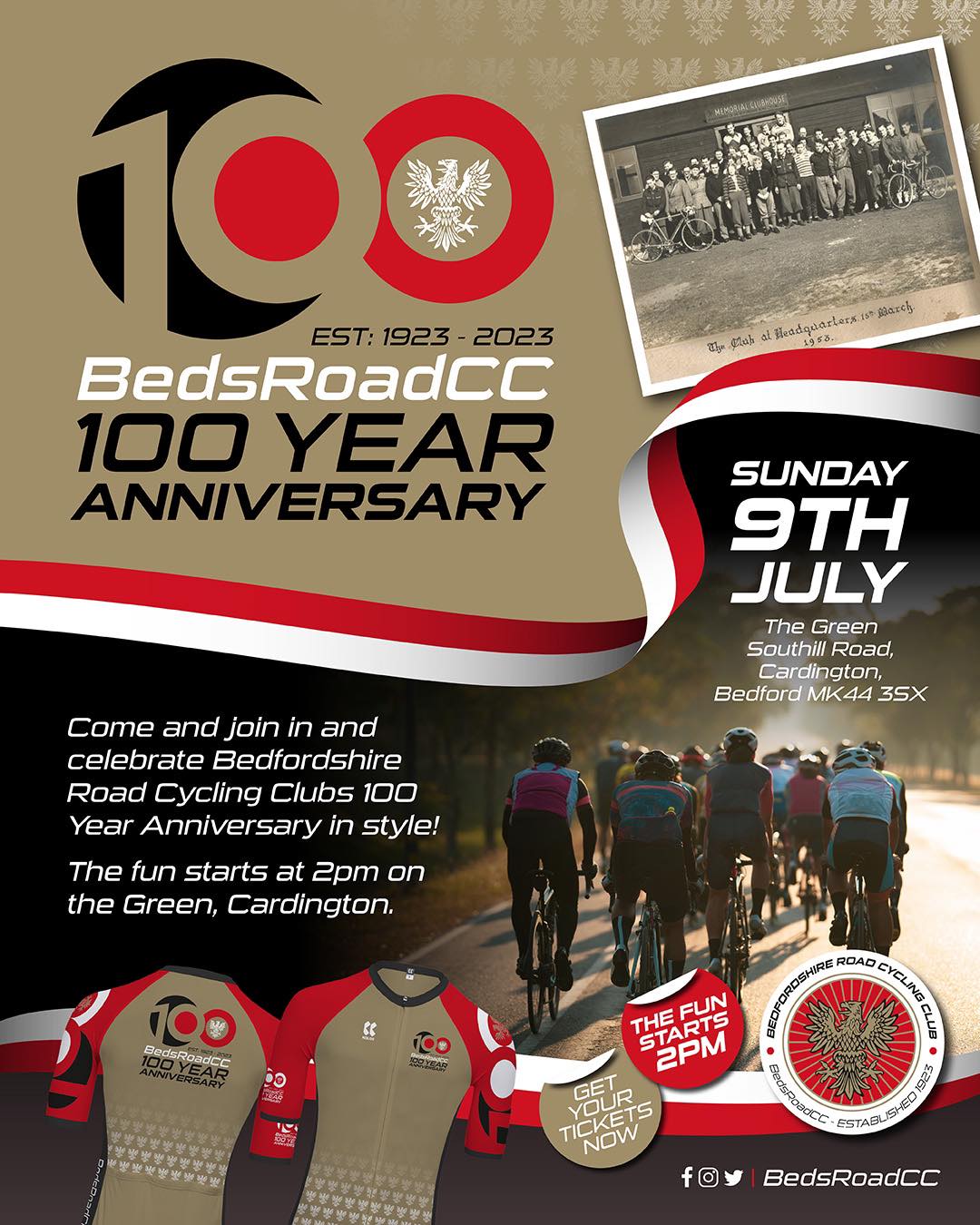 Beds Road Cycling Club centenary event on 9th July 2023